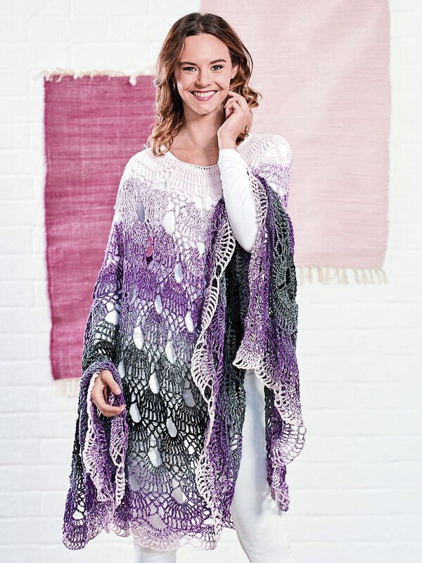 Woolly Hugs Poncho „BIG VIRUS“ im Virusmuster gehäkelt - Bild 2