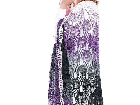 Woolly Hugs Poncho „BIG VIRUS“ im Virusmuster gehäkelt