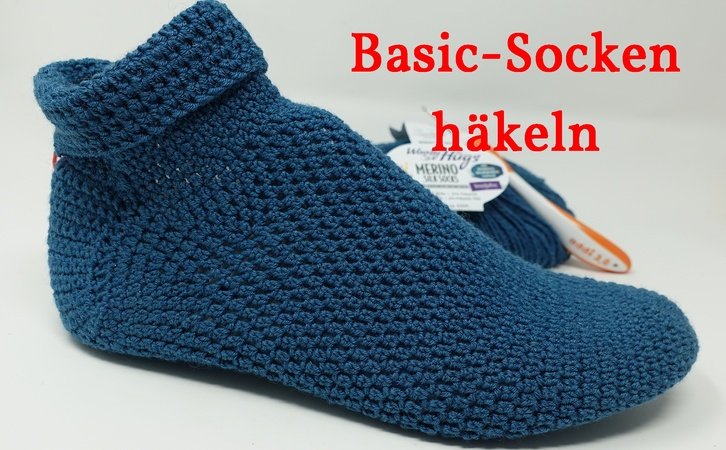 Basic-Socken mit einfachem Käppchen und Größentabelle