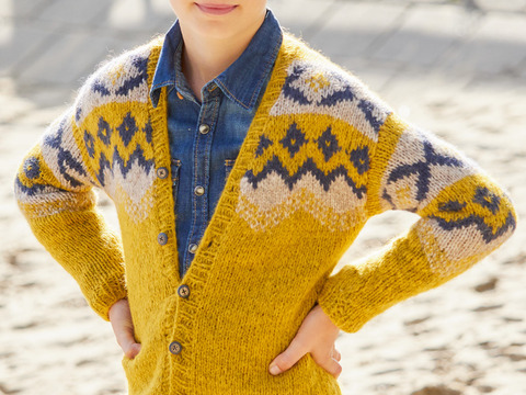 Jacqard- Cardigan aus softem Alpaka