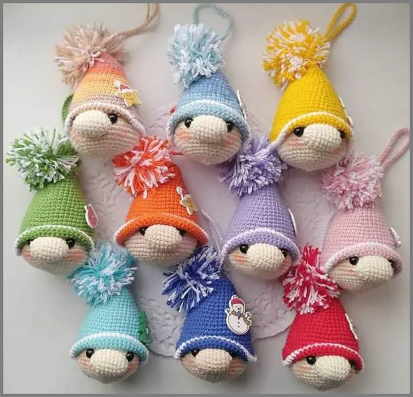 Weihnachtszwerg Wichtel Weihnachtsbaum Anhänger Spielzeug Amigurumi Deko - Bild 2