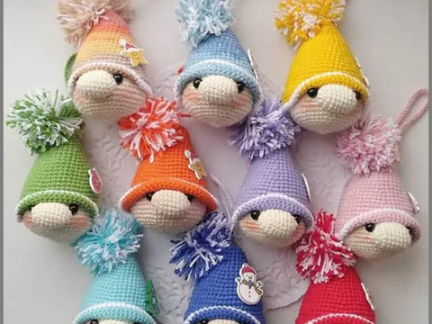 Weihnachtszwerg Wichtel Weihnachtsbaum Anhänger Spielzeug Amigurumi Deko