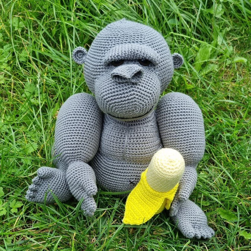 Häkelanleitung Gorilla Kong mit Banane - Deutsche Anleitung