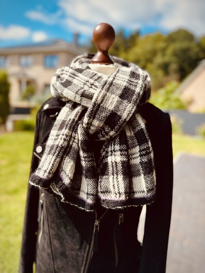 Scott Black & White Scarf from the Highland Collection
