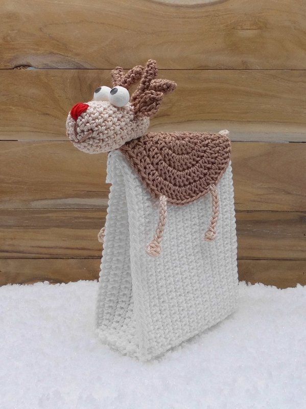 Gift bag amigurumi reindeer - simply from scraps of yarn - Image 7