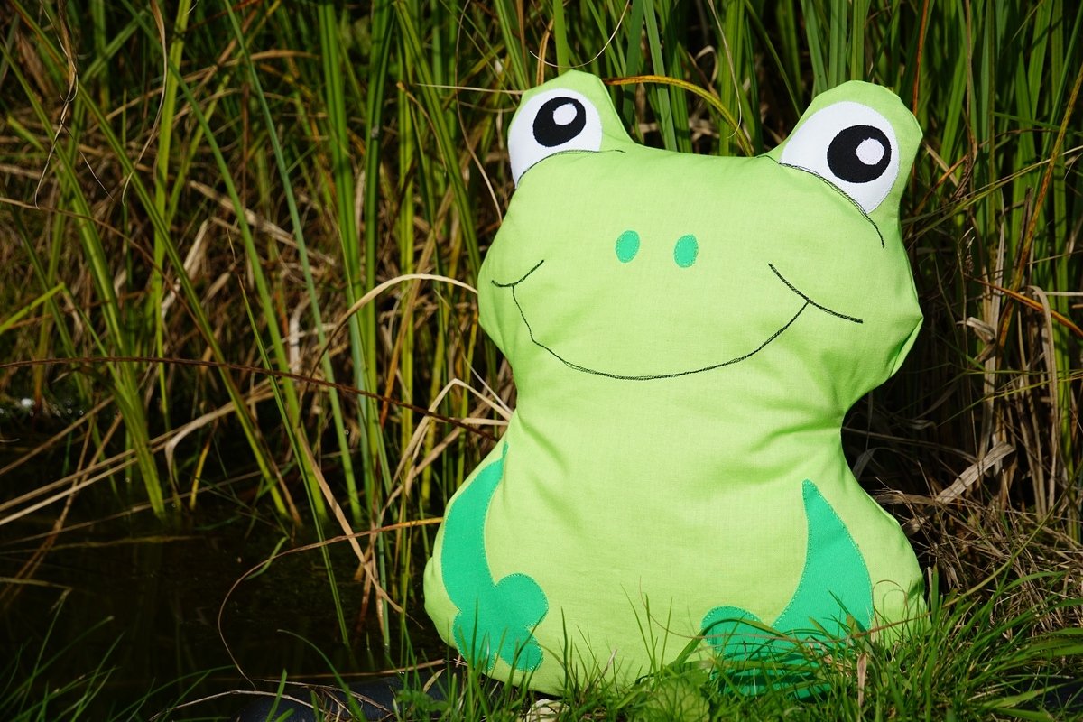 Frosch Kissen nähen in 3 Größen Schnittmuster