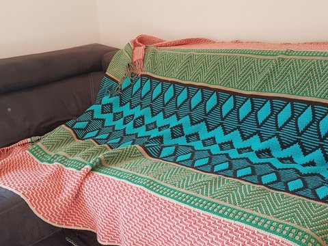 Häkelanleitung (Mosaik) Decke Azteka