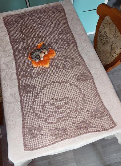 Tischläufer Herbst "kleiner Igel" Häkelanleitung