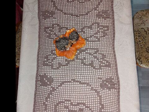 Tischläufer Herbst "kleiner Igel" Häkelanleitung