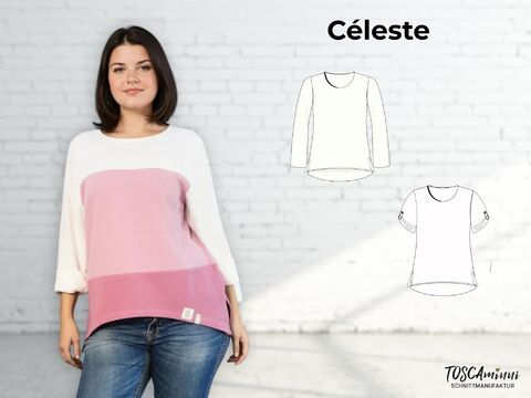T-Shirt Celestine Größe 34-54 Nähanleitung + Schnittmuster
