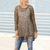 Oversize-Häkel-Shirt mit längerem Rückenteil, und 7/8 Ärmeln