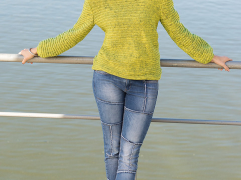 Sportlicher Hoodie im Häkelreliefmuster mit festen Maschen