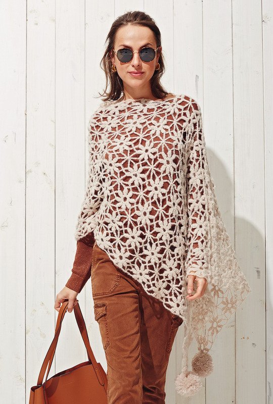 Luftiger Poncho aus gehäkelten Quadraten - Bild 2