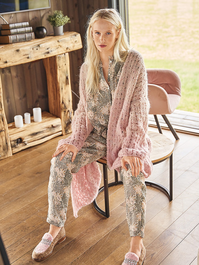 Longjacke im Strukturmuster