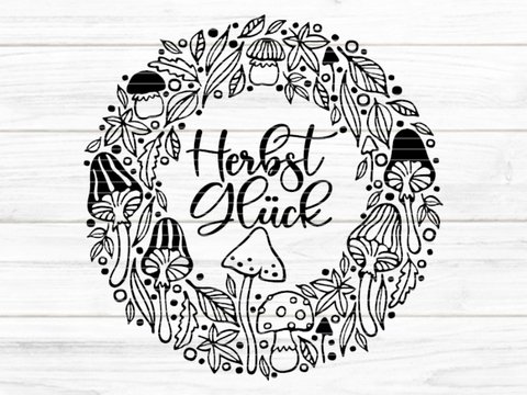 Herbst Glück Plotterdatei SVG DXF FCM