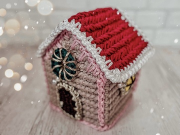 Gingerbread house Christmas crochet pattern PDF and video tutorial