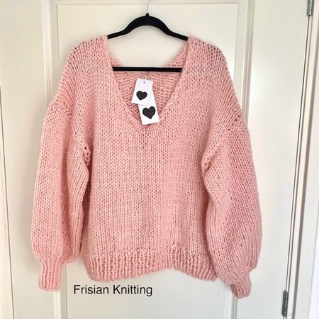Knit pattern Mohair sweater V-neck