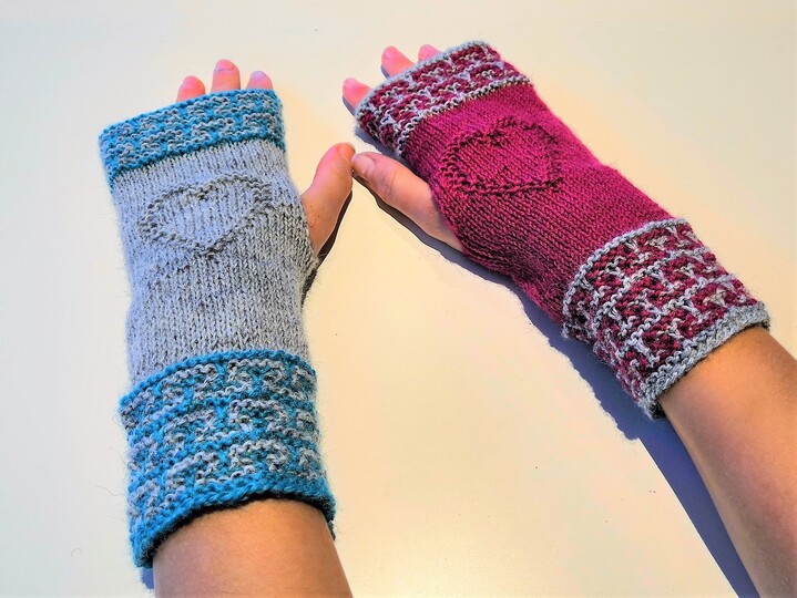 Strickanleitung Einfache Pulswärmer mit Herz - individuell anpassbar