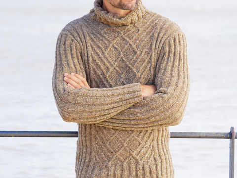 Aran-Sweater in Tweedoptik