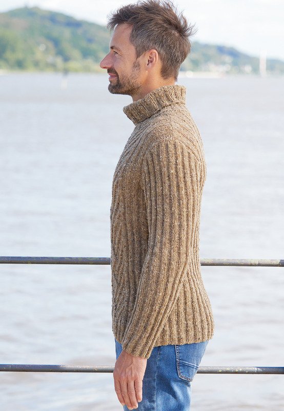 Aran-Sweater in Tweedoptik - Bild 4