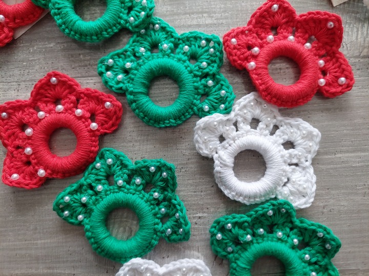 Häkelanleitung Serviettenring mit Perlen für Advents- und Weihnachtszeit!