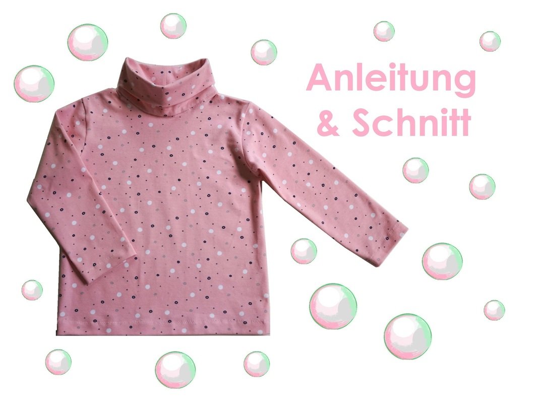 Schnitt + Anleitung Rollkragenpullover Kinder Rolli Gr. 92-128