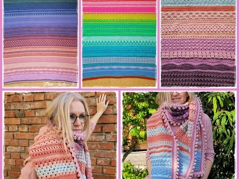 Anleitung zum Häkeln - Decke, Stola, Tuch, Schal, Schultertuch häkeln