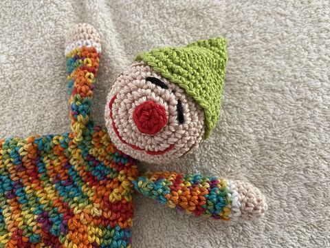 Häkelanleitung - Schmusetuch "Kasperl"