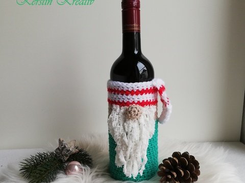 Häkelanleitung Flaschentasche Wichtel