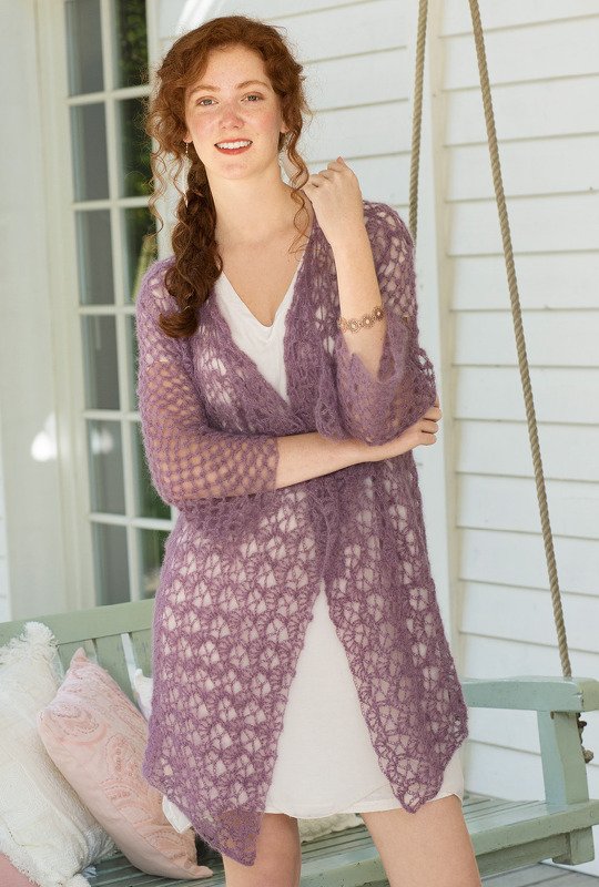 Federleichte Häkeljacke in zwei schönen Ajourmustern - Bild 3