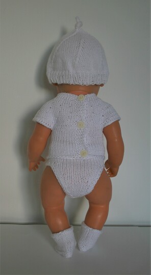 4-tlg. Basis-Kleidungs-Set für 42-44cm Babypuppen / Strickanleitung