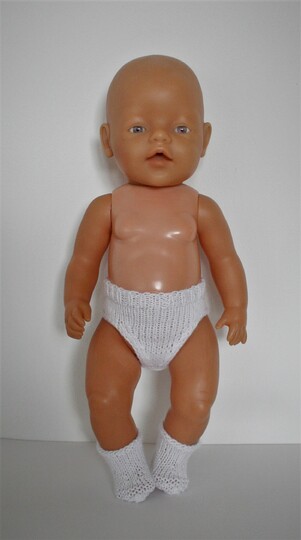 4-tlg. Basis-Kleidungs-Set für 42-44cm Babypuppen / Strickanleitung