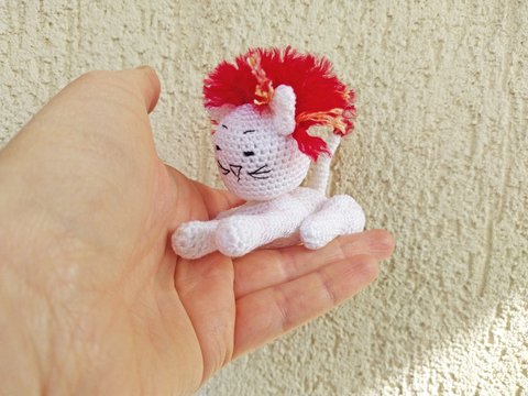 Bavovnyatko - clever monster, amigurumi character of Ukrainian folklore