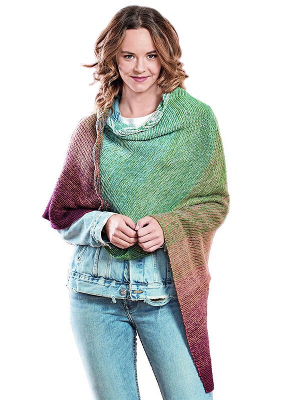 Woolly Hugs Tuch Blätter-Wellen mit einer tollen Randbordüre - Bild 2