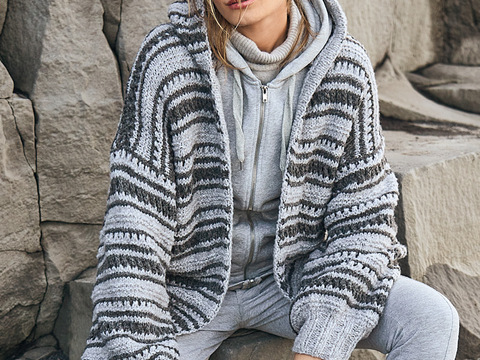 Gestreifte Kapuzenjacke