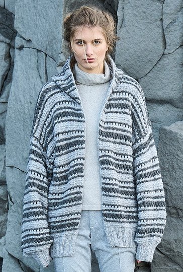 Gestreifte Kapuzenjacke