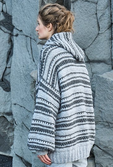 Gestreifte Kapuzenjacke