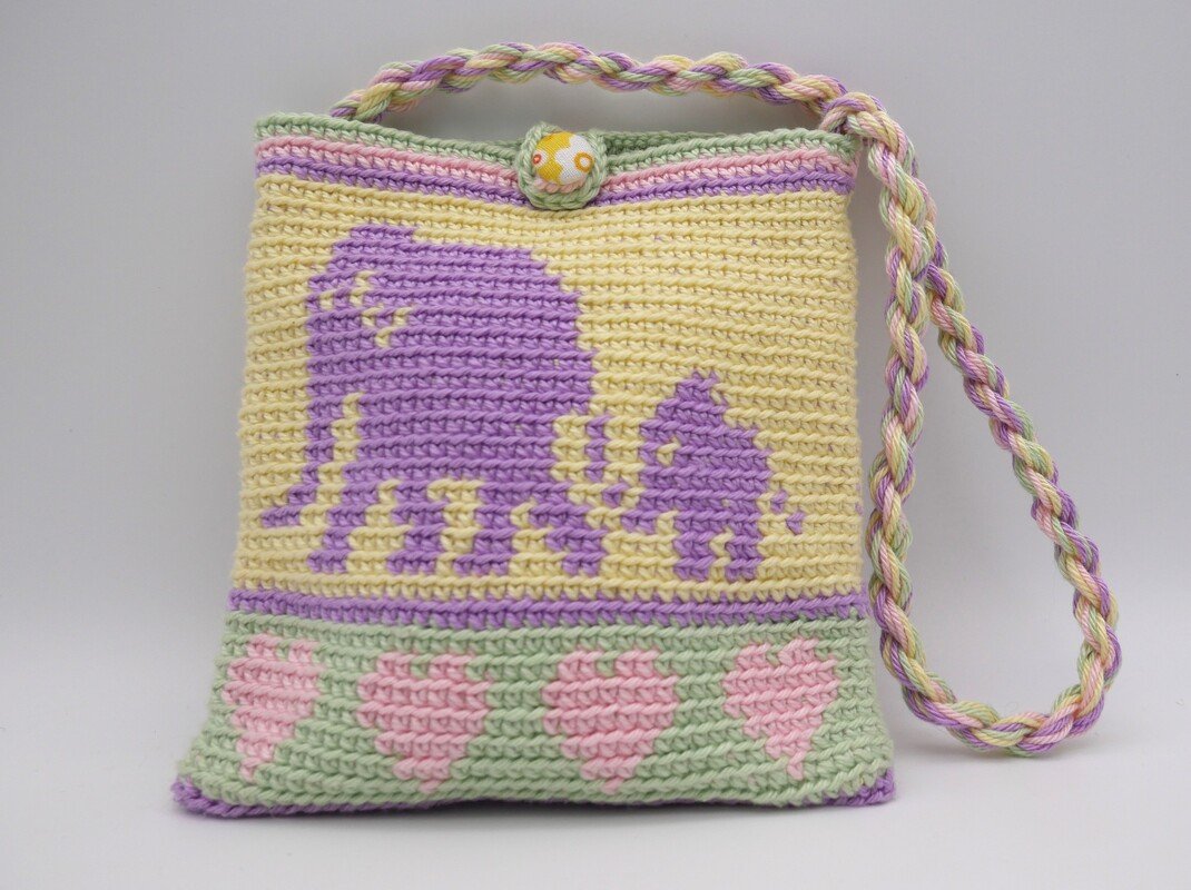 Häkelanleitung Täschchen mit Elefanten und Herzen - Bild 4