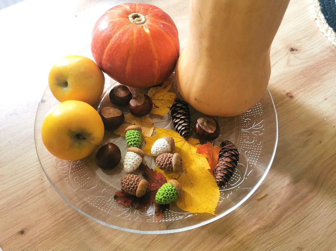 Eicheln häkeln - Herbstdeko
