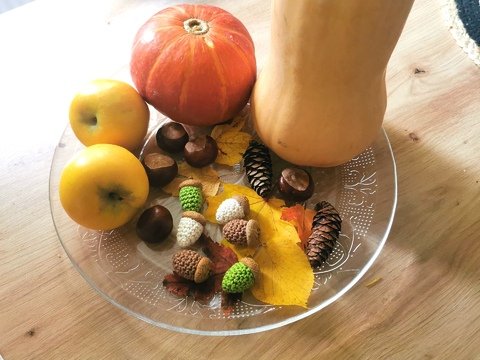 Eicheln häkeln - Herbstdeko