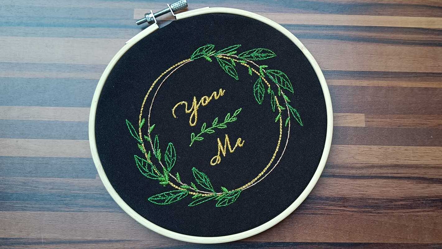 Stickdatei - You &amp; Me im Rahmen - 2 Größen