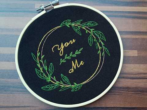 Stickdatei - You & Me im Rahmen - 2 Größen