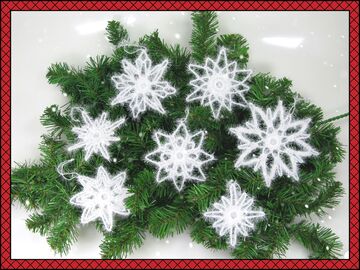 Häkelanleitung 7 Schneeflocken Häkelsterne Christbaumschmuck