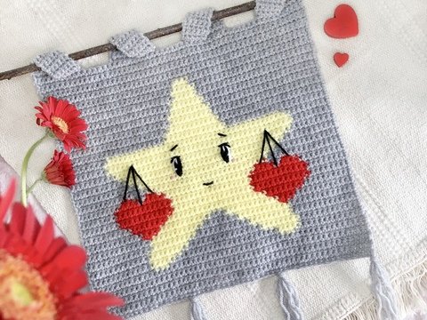 Häkelanleitung Sternzeichen Waage-Wandbehang