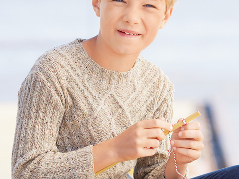 Tweedpulli mit Aranmuster