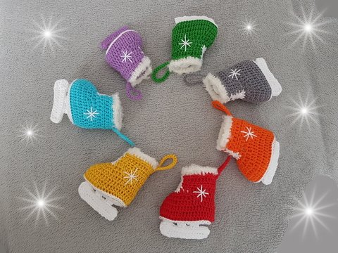 Häkelanleitung Minischlittschuh