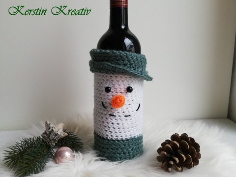 Flaschentasche Schneemann - Ideal als Mitbringsel