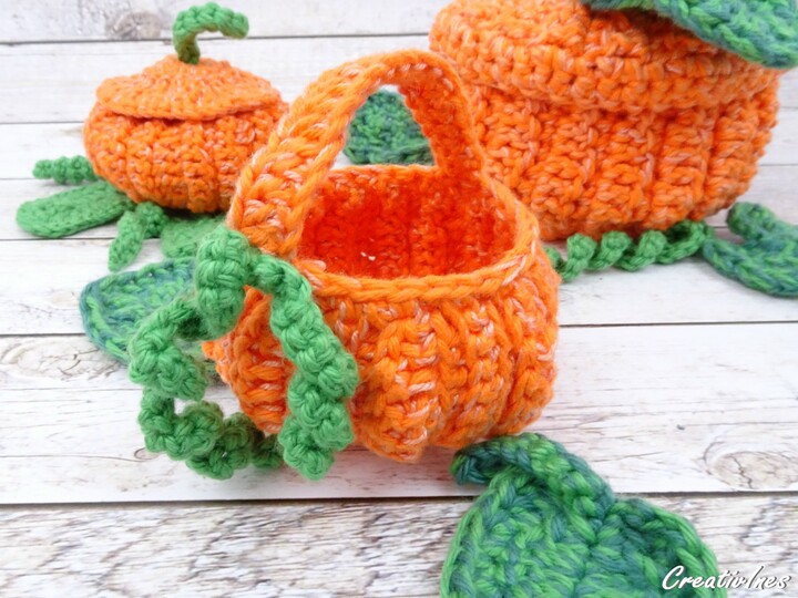 Kürbis-Körbchen, herbstliche Tischdeko - Anleitung für mehrere Variationen