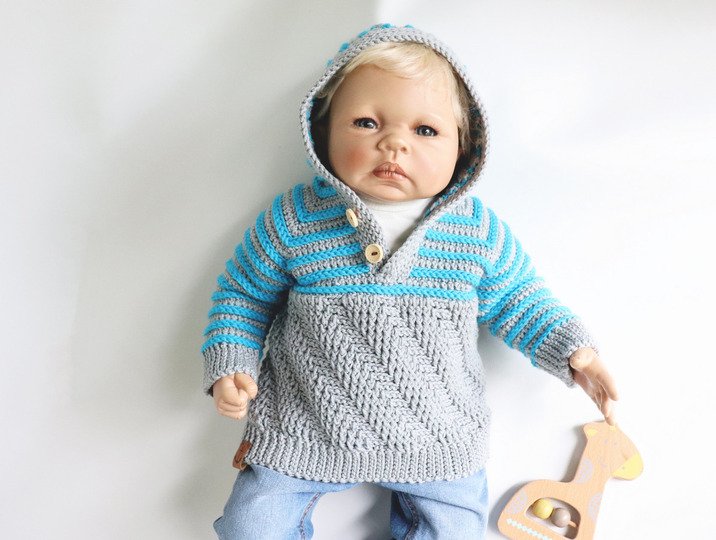 Baby & children's jumper "Leon" (sizes 0 m.-5 y., two or one colour)