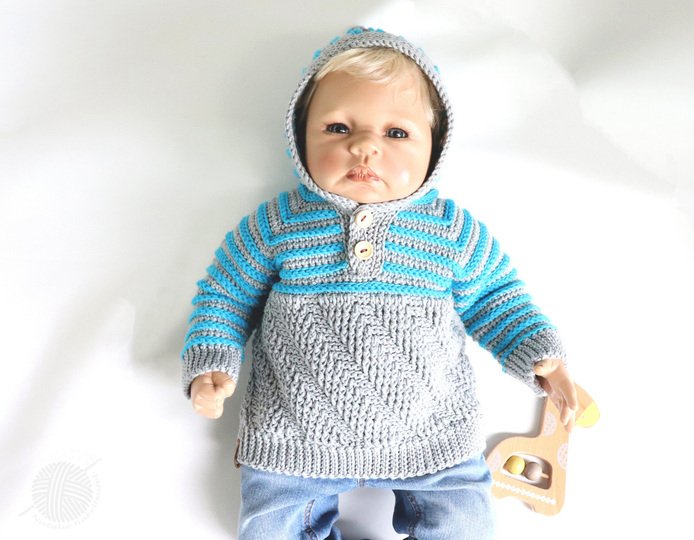 Baby & children's jumper "Leon" (sizes 0 m.-5 y., two or one colour)